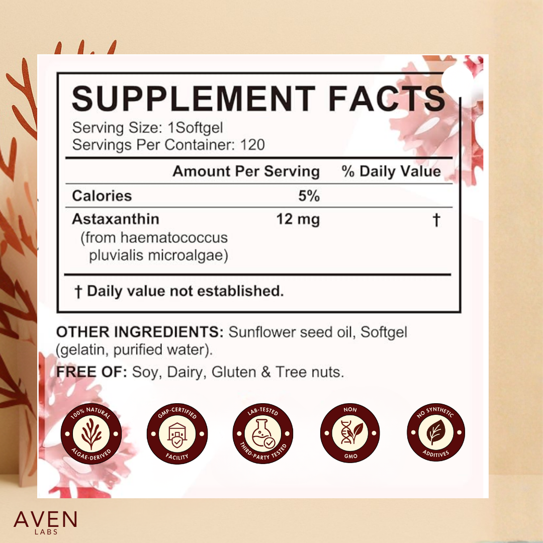 AVEN LABS™ Astaxanthin 100% Pure from MicroAlgae