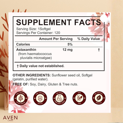 AVEN LABS™ Astaxanthin 100% Pure from MicroAlgae