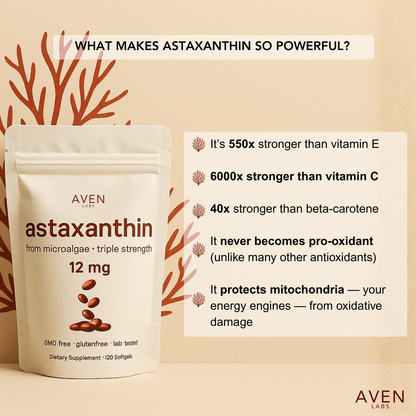 AVEN LABS™ Astaxanthin 100% Pure from MicroAlgae